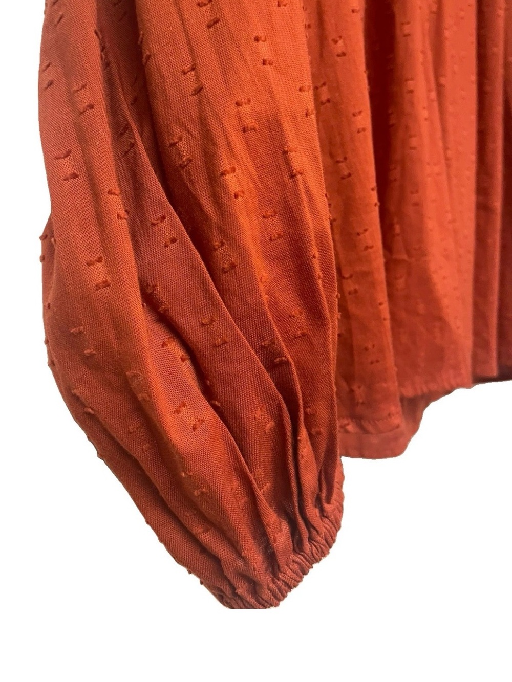 Allen Solly Rust Brown Self-Design Mandarin Collar Blouse Top Size L NWT - Picture 8 of 11